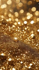 Fototapeta na wymiar Close up of golden glitter textured background