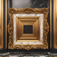 Golden frame on a marble background