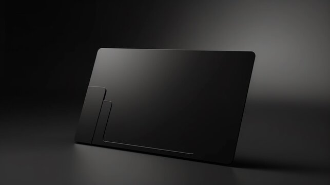 Blank black card isolated on black background Ai Generative