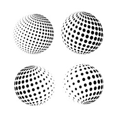 Abstract grunge halftone globe textured background design vector set	