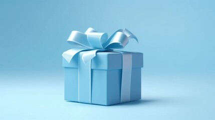 Blank blue gift box showcase display mockup stand Ai Generative
