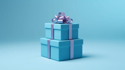 Blank blue gift box showcase display mockup stand Ai Generative