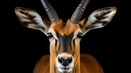 Majestic antelope portrait   captivating wildlife photography on black background