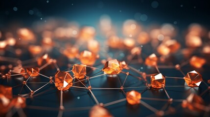 Dynamic network grid with changing spark like structure, creating abstract background visualization