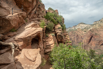 Beautiful Cliff On The Trail To Angels Landing