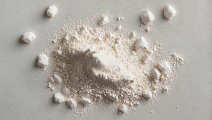 short shot of a mountain of white dust on a flat background