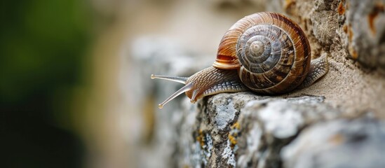 Motivational message: Take small daily steps like a snail on a wall.