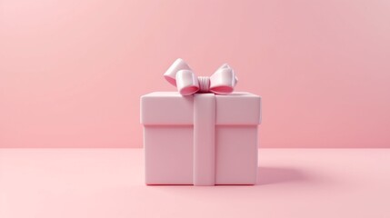 Blank open pink gift box or present box with white rib Ai Generative
