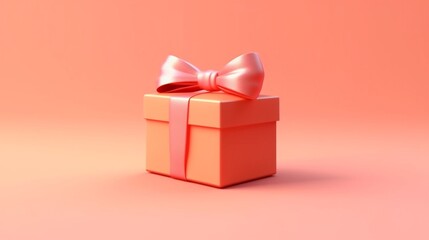 Blank open pink gift box or present box with white rib Ai Generative