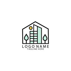 green office area logo design vector