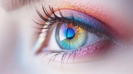 Human Eye With Rainbow Colors