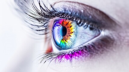 Human Eye With Rainbow Colors