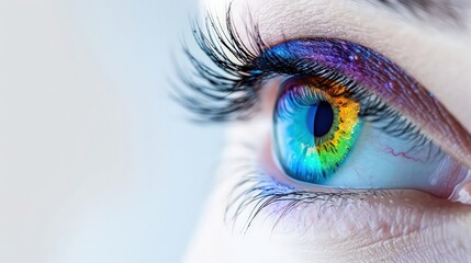 Human Eye With Rainbow Colors
