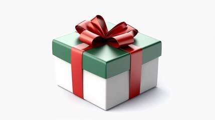 Blank opened christmas gift box or green present box Ai Generative