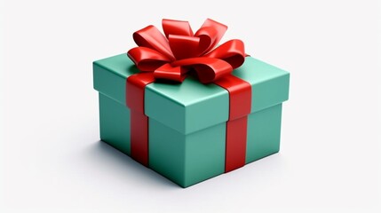 Blank opened christmas gift box or green present box Ai Generative