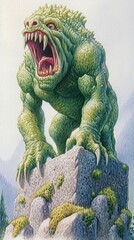Painting of Monster With Open Mouth - Fiery, Fearsome, and Compelling Artwork