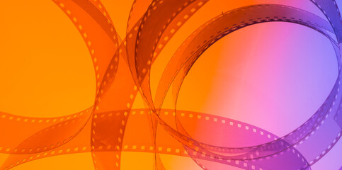 abstract multicolored background with film strip.film festival film production premiere...
