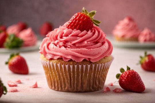 cupcake with strawberry (Strawberry Cupcake)