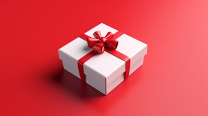 Blank white gift box open or opened present box tied Ai Generative