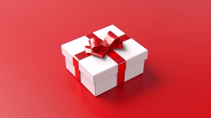 Blank white gift box open or opened present box tied Ai Generative