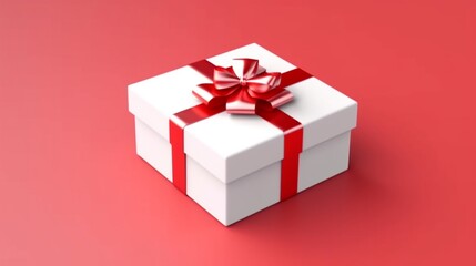 Blank white gift box open or top view of present box Ai Generative