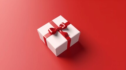 Blank white gift box open or top view of present box Ai Generative
