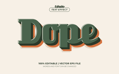 Dope Retro Vintage Editable Text Effect, Editable Font Style Premium Vector