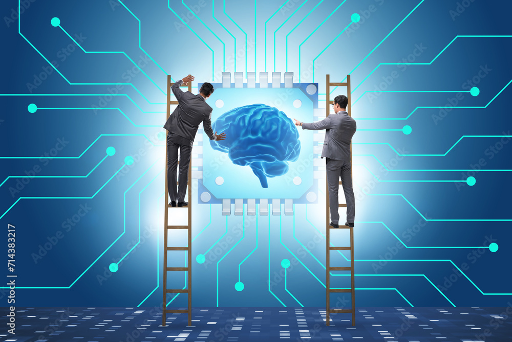 Poster concept of ai - artificial intelligence in action