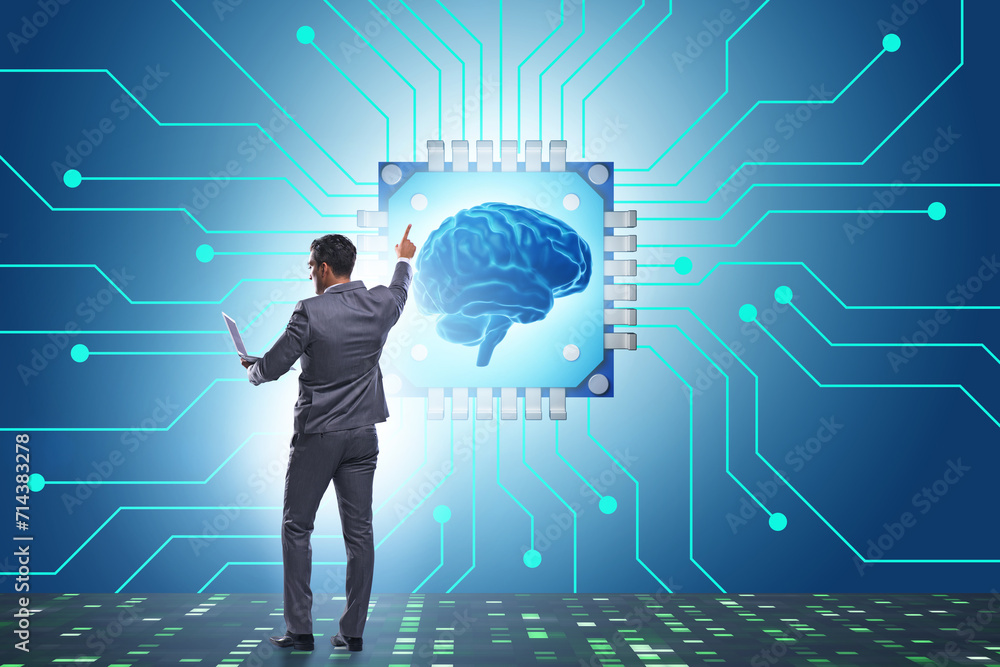 Poster concept of ai - artificial intelligence in action