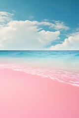 Obraz premium Tropical pink beach with ocean