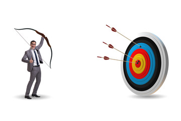 Businessman in objective setting concept