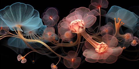 floral background with nerve pattern