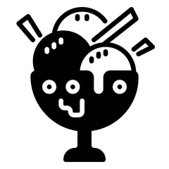 Ice cream icon, glyph icon style