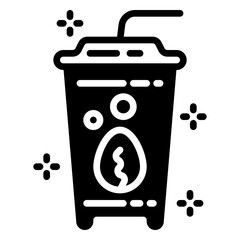 cold coffee icon, glyph icon style