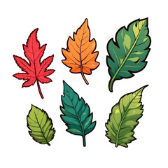 Obraz premium 2d leaf, high quality, vector, Detailed illustration of a leaf, awesome full color,