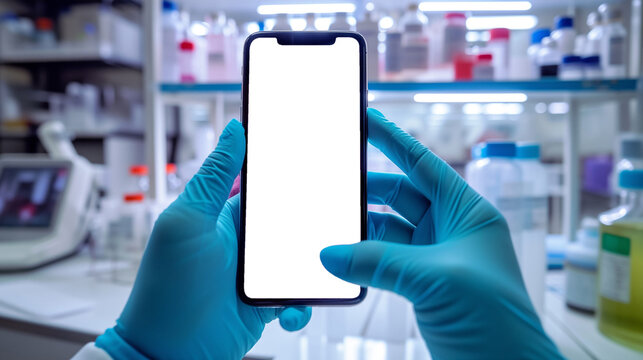 Phone screen mock up, science hands and QR code, test results for drugs, virus and bacteria in laboratory. Healthcare, scientist and online report, monkeypox info and negative feedback.