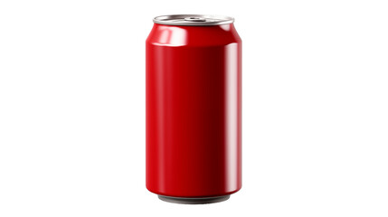 A red soda can on a white background.