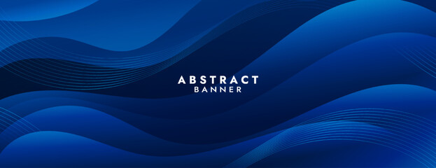 Abstract Dark Blue Background with Wavy Shapes. flowing and curvy shapes. This asset is suitable for website backgrounds, flyers, posters, and digital art projects. - obrazy, fototapety, plakaty