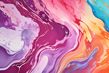 Closeup of abstract watercolor paint background texture with liquid fluid marbled paper texture banner texture. Generative AI (생성형 AI)