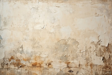 Texture of old rustic wall covered with beige stucco
