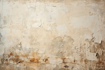 Fototapeta premium Texture of old rustic wall covered with beige stucco