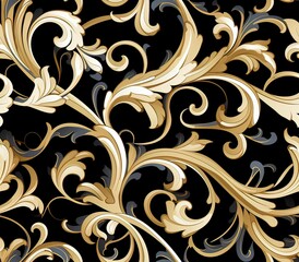 Fototapeta premium Scrollwork, Fabric Pattern, Seamless Pattern.