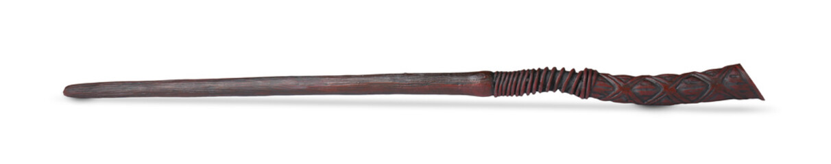 One wooden magic wand isolated on white