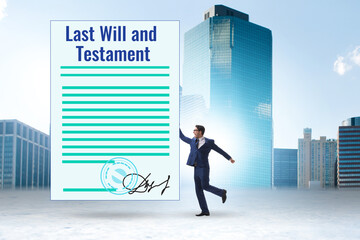 Last will and testament legal concept