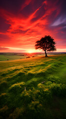 Impressive Display of Denmark's Rural Beauty under Vibrant Sunset