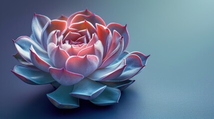  a close up of a pink and blue flower on a blue and purple background with a soft focus on the center part of the flower and the center part of the flower.