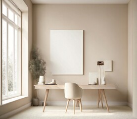 interior of a room with empty frame. 3d rendered