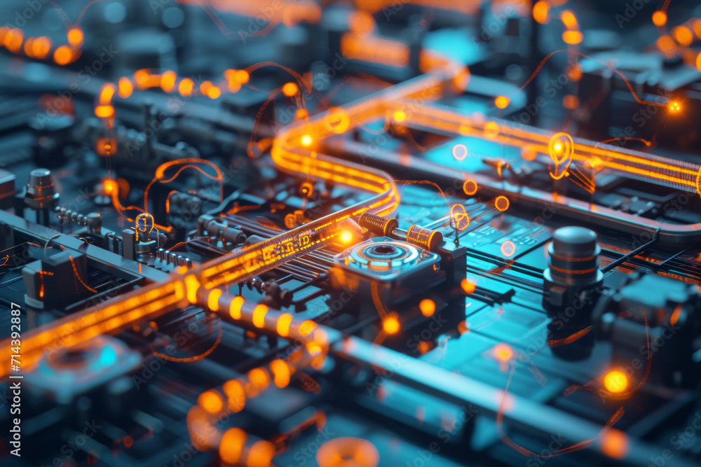 Poster a computer generated image of a circuit board