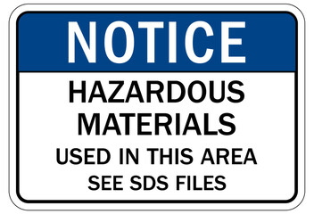 Safety data sheet and material safety data sheet sign