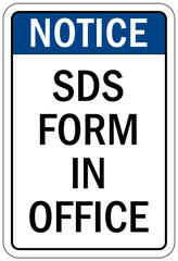 Safety data sheet and material safety data sheet sign